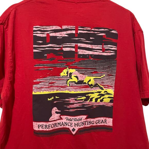 Columbia PHG Mens XL Red Short Sleeve Performance Hunting Gear Dog Crew Neck - Picture 3 of 10